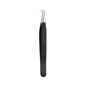 90° Black Fiber Tip Tweezers For Eyelash