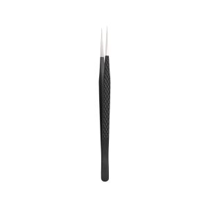 Straight Black Fiber Tip Tweezers For Eyelash