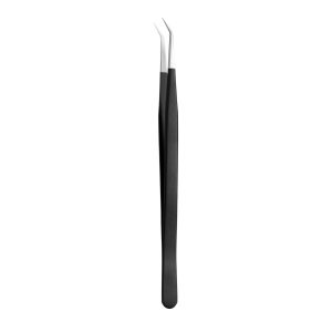 45° Black Fiber Tip Tweezers For Eyelash